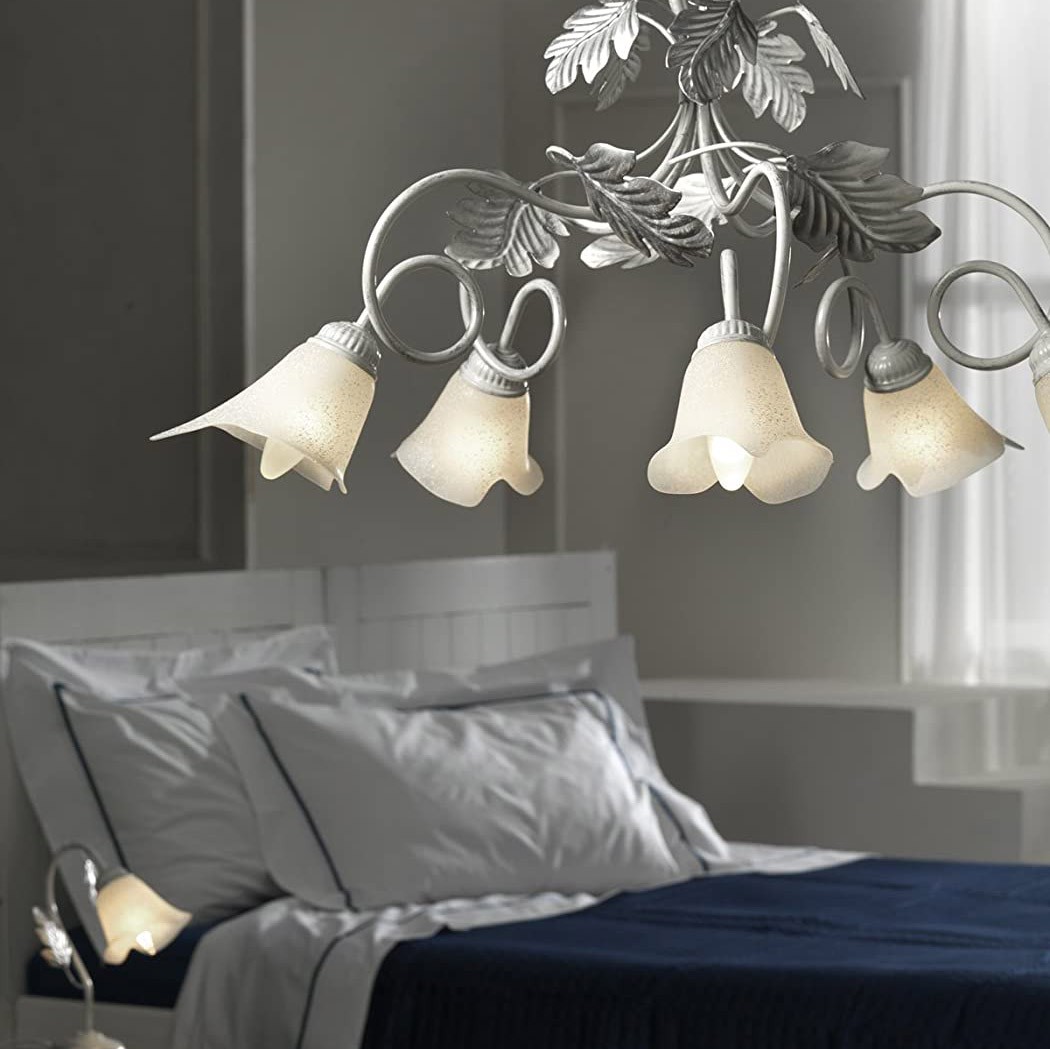 112,95 € Envio grátis | Lustre 6W 110×40 cm. Metais e vidro. Cor branco