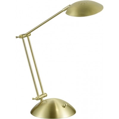 Lámpara de escritorio Trio 6W Forma Redonda 50×43 cm. Articulable Salón, comedor y dormitorio. Metal. Color dorado