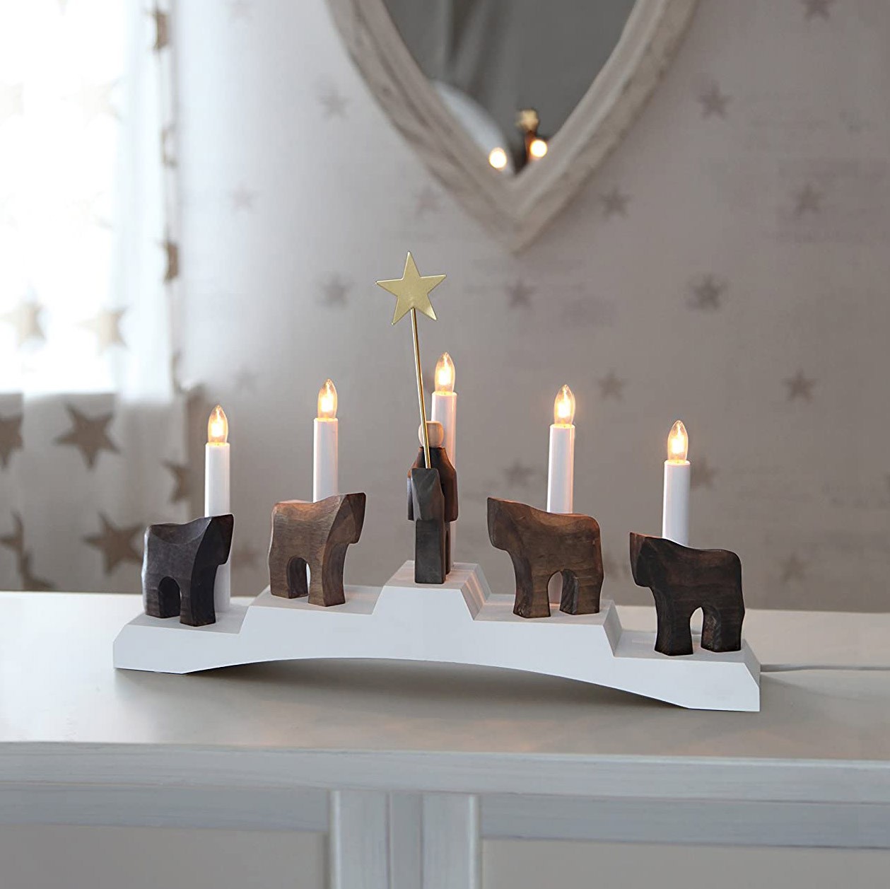 84,95 € Envoi gratuit | Éclairage décoratif 45×29 cm. Lustre à 5 points lumineux Bois. Couleur marron