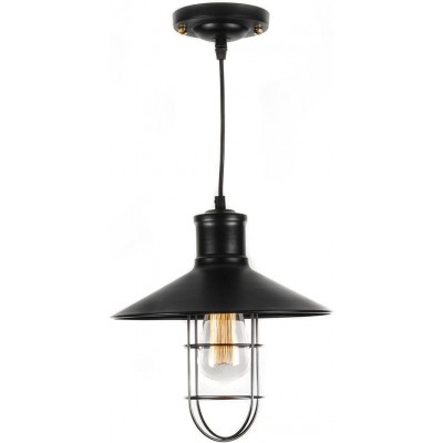 Lámpara colgante Forma Redonda 37×35 cm. Salón, comedor y vestíbulo. Estilo vintage. Metal. Color negro