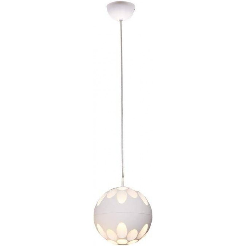 74,95 € Free Shipping | Hanging lamp Spherical Shape 100×13 cm. LED Living room, dining room and lobby. Aluminum. White Color