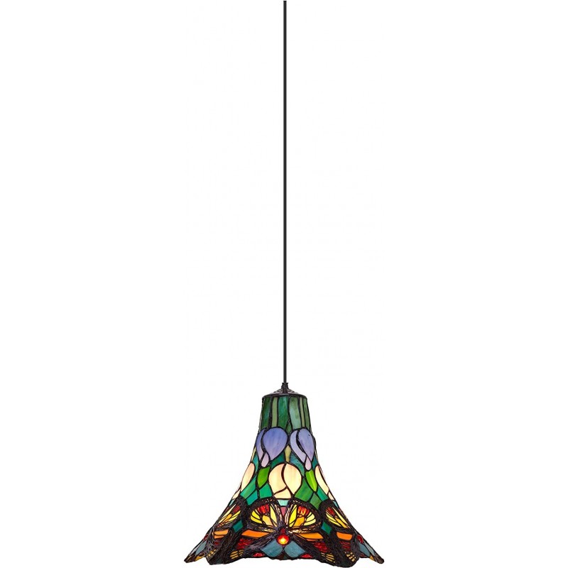 128,95 € Envio grátis | Lâmpada pendurada Forma Cônica 35×25 cm. Desenho de libélula Sala de estar, sala de jantar e salão. Estilo projeto. Cristal