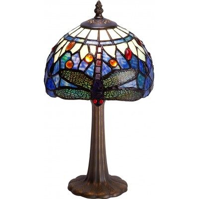 Lampe de table 37×20 cm. Tulipe Cristal. Couleur marron