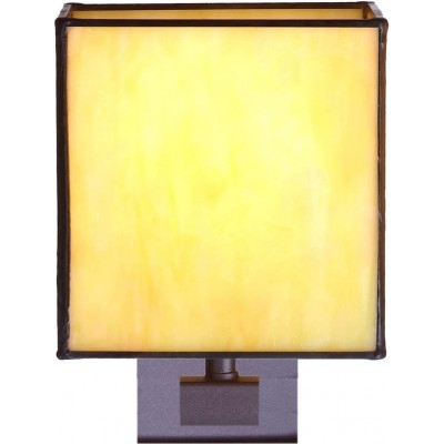 Lampada da parete per interni Forma Quadrata 19×13 cm. Soggiorno, camera da letto e atrio. Stile design. Alluminio e Cristallo. Colore ossido