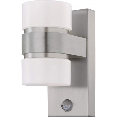 Indoor wall light Eglo 23×10 cm. Bidirectional light output Steel and aluminum. Silver Color