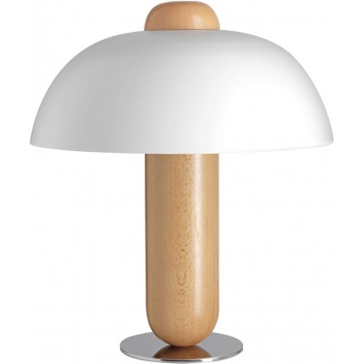Lámpara de sobremesa Forma Redonda 60×40 cm. Comedor, dormitorio y vestíbulo. Acero y Madera. Color marrón