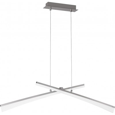 79,95 € Бесплатная доставка | Подвесной светильник 25W 150×120 cm. Акрил и металл. Никель Цвет