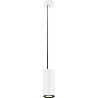 吊灯 12W 3000K 暖光. 圆柱型 形状 18×8 cm. 位置可调 LED 客厅, 饭厅 和 卧室. 现代的 风格. 铝. 白色的 颜色