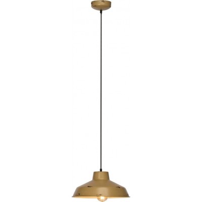 Lampada a sospensione 60W Forma Rotonda 123×35 cm. Sala da pranzo, camera da letto e atrio. Stile vintage. Metallo. Colore giallo