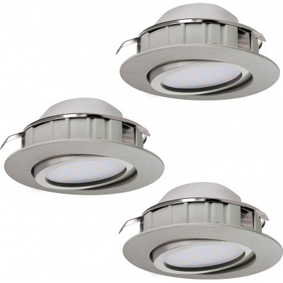 98,95 € Kostenloser Versand | 3 Einheiten Box Inneneinbauleuchte Eglo 6W 3000K Warmes Licht. 8×8 cm. Pmma. Grau Farbe