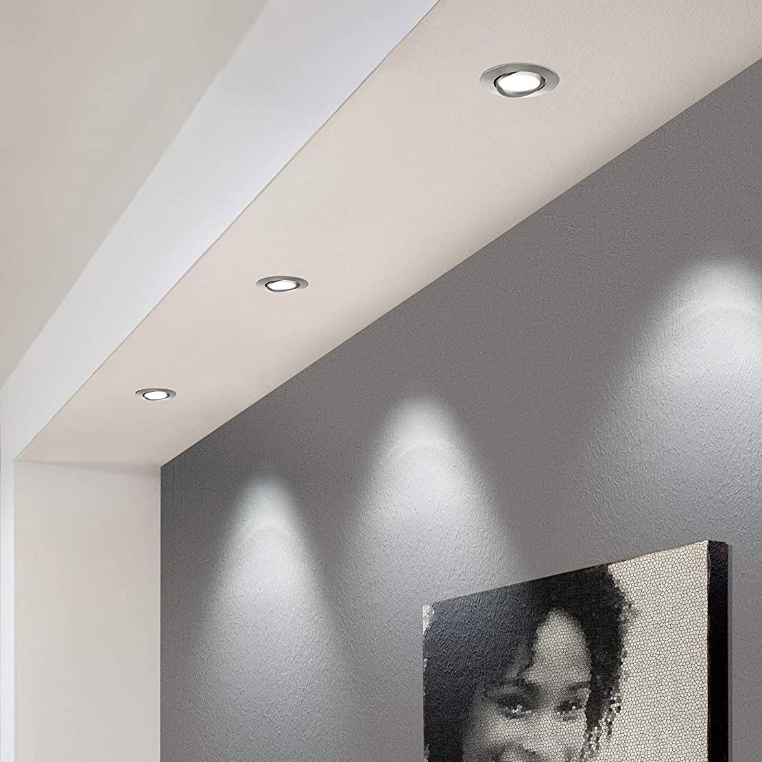 98,95 € Envio grátis | Caixa de 3 unidades Iluminação embutida Eglo 6W 3000K Luz quente. 8×8 cm. Pmma. Cor cinza