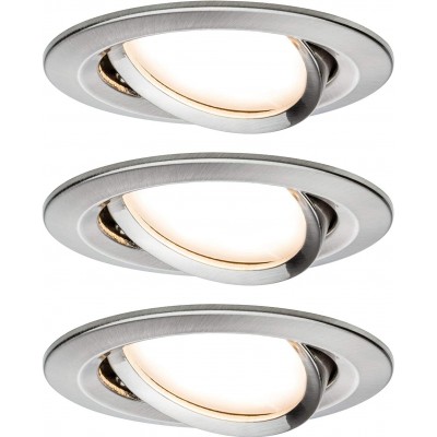 109,95 € Free Shipping | 3 units box Recessed lighting 20W 2700K Very warm light. Round Shape 8×8 cm. Adjustable LED Living room, bedroom and lobby. Modern and industrial Style. Aluminum and Metal casting. Gray Color