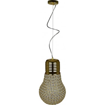 129,95 € Free Shipping | Hanging lamp 40W 25×25 cm. Bulb shaped design Acrylic and metal casting. Brown Color