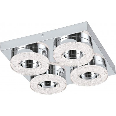 96,95 € Spedizione Gratuita | Lampada da soffitto Eglo 16W 3000K Luce calda. 28×28 cm. 4 faretti Acciaio, cristallo e pmma. Colore grigio