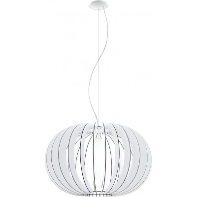 127,95 € Free Shipping | Hanging lamp Eglo 60W Spherical Shape 200×70 cm. Living room, bedroom and lobby. Modern Style. Steel, Wood and Glass. White Color