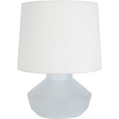 Lampe de table 75W Façonner Cylindrique 52×40 cm. Salle, salle à manger et chambre. Style classique. Cristal, Textile et Verre. Couleur blanc