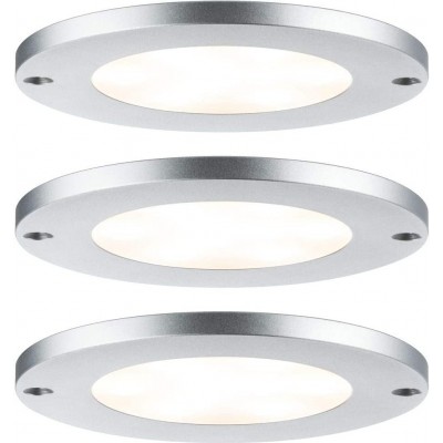 106,95 € Free Shipping | 3 units box Recessed lighting Round Shape 8×8 cm. LED Living room, bedroom and lobby. Modern Style. Aluminum. Gray Color