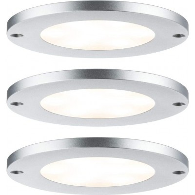 101,95 € Spedizione Gratuita | Scatola da 3 unità Illuminazione da incasso 8×8 cm. LED Alluminio. Colore grigio