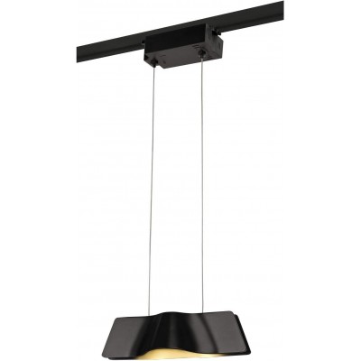 103,95 € Envío gratis | Lámpara colgante 12W 27×11 cm. LED Comedor, dormitorio y vestíbulo. Aluminio. Color negro