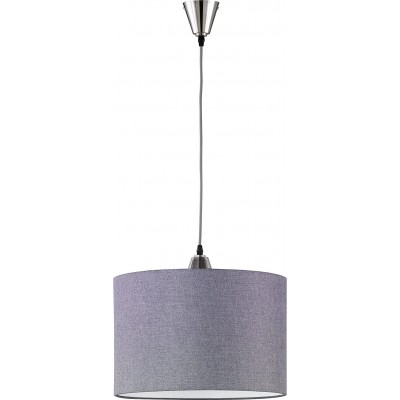 94,95 € Free Shipping | Hanging lamp Trio 60W Cylindrical Shape Ø 40 cm. Living room and bedroom. Metal casting. Nickel Color