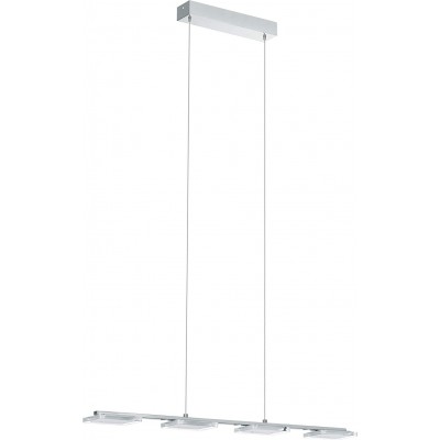 127,95 € Envio grátis | Lâmpada pendurada Eglo 4W 3000K Luz quente. 110×78 cm. 4 holofotes Pmma. Cor prata
