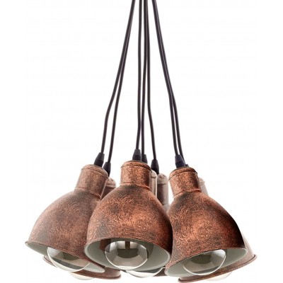 Lampada a sospensione Eglo 60W 110×39 cm. 7 faretti Colore rame