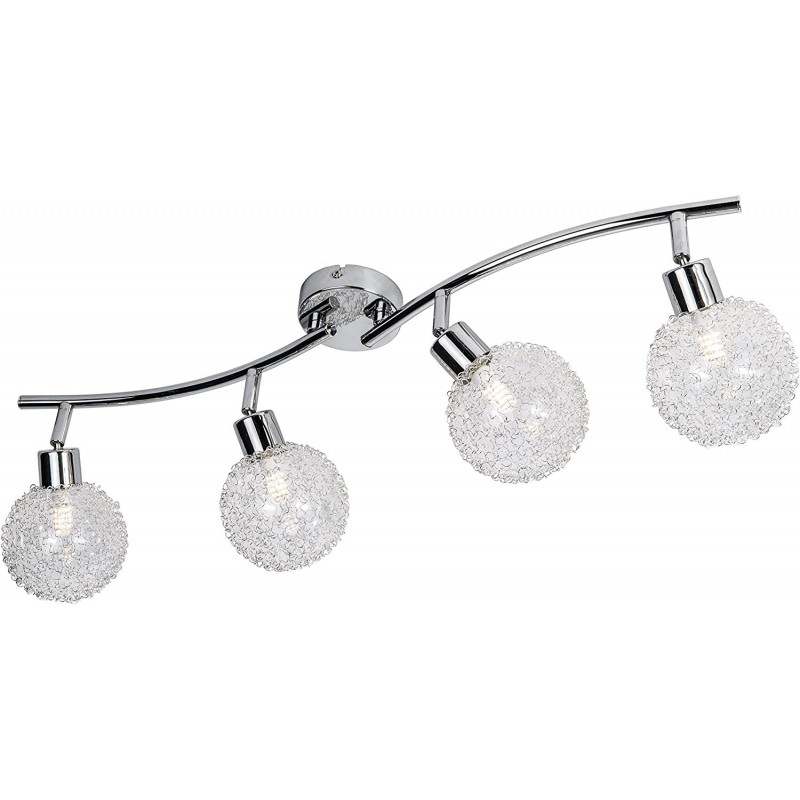 75,95 € Free Shipping | Ceiling lamp 3W Spherical Shape 80×45 cm. 4 points of light Living room, dining room and lobby. Modern Style. Crystal. Gray Color