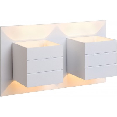 Настенный светильник для дома 80W Кубический Форма 26×15 cm. Двунаправленный двойной фокус Столовая, спальная комната и лобби. Современный Стиль. Алюминий. Белый Цвет