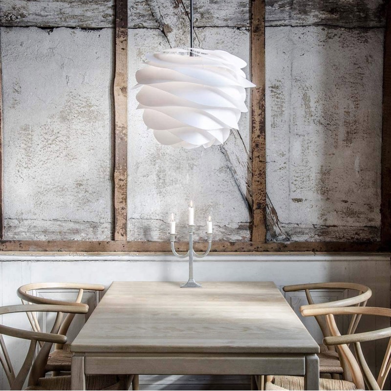 128,95 € Free Shipping | Hanging lamp 60W Spherical Shape 48×48 cm. Living room, dining room and lobby. PMMA. White Color