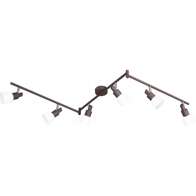 75,95 € Free Shipping | Indoor spotlight 5W 3000K Warm light. Extended Shape 157×21 cm. 6 adjustable spotlights Living room, dining room and bedroom. Classic Style. Metal casting and Glass. Brown Color