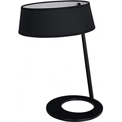 Lâmpada de mesa 60W Forma Cilíndrica 49×30 cm. Sala de estar, sala de jantar e quarto. Vidro. Cor preto