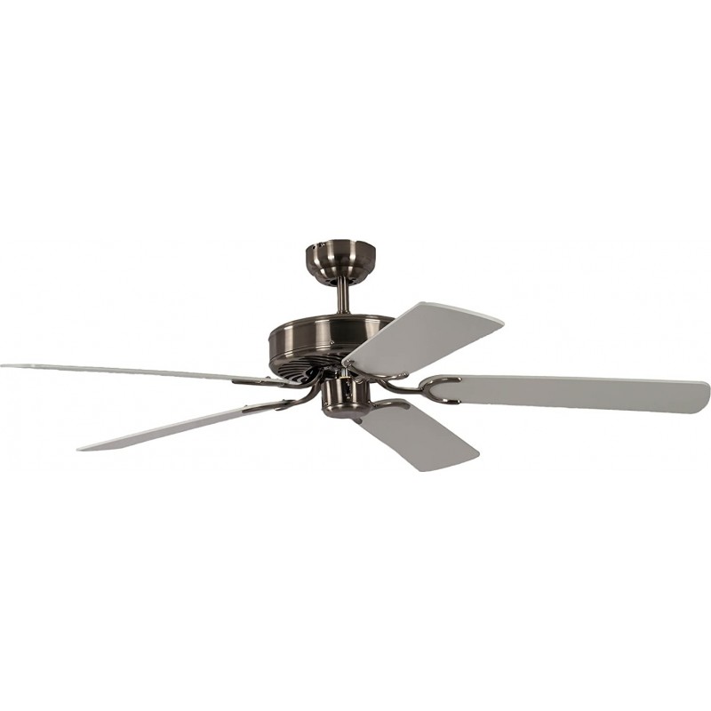 128,95 € Free Shipping | Ceiling fan 60W 132×132 cm. 5 blades-blades Living room, dining room and lobby. Modern Style. Wood and Rattan. Brown Color