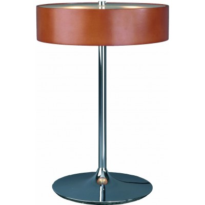 Lámpara de escritorio 12W Forma Cilíndrica 45×45 cm. Salón, dormitorio y vestíbulo. Estilo moderno. Metal, Madera y Vidrio. Color marrón