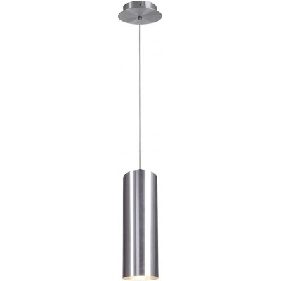 Lampada a sospensione 60W Forma Cilindrica 32×15 cm. LED Sala da pranzo. Acciaio e Alluminio. Colore grigio