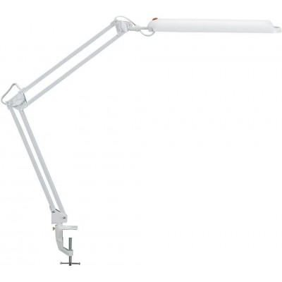 Lámpara de escritorio 9W Forma Alargada 46×37 cm. LED con sujeción a mesa mediante prensilla Comedor, dormitorio y vestíbulo. Estilo moderno. Metal. Color blanco