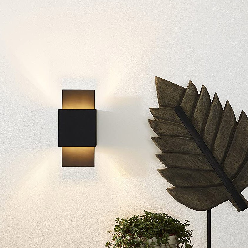 89,95 € Envío gratis | Aplique de pared interior 40W 18×8 cm. Aluminio. Color negro
