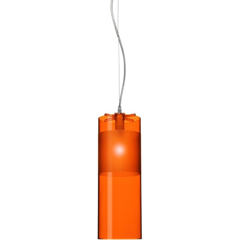 135,95 € Free Shipping | Hanging lamp 28W Cylindrical Shape Ø 13 cm. Living room, dining room and bedroom. PMMA. Orange Color