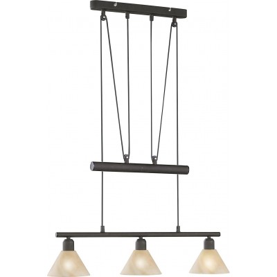 Hanging lamp Trio 40W Conical Shape 180×66 cm. Triple focus Bedroom. Modern Style. Metal casting. Oxide Color