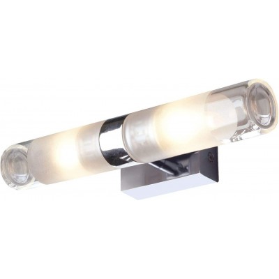 77,95 € Free Shipping | Indoor wall light 25W Cylindrical Shape 13×13 cm. Bidirectional light output Living room, dining room and lobby. Modern Style. Aluminum and Glass. Plated chrome Color