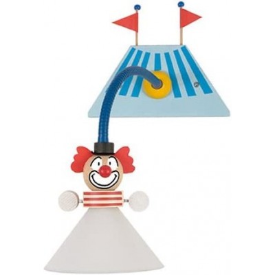 Детская лампа 40W Коническая Форма 35×20 cm. Клоун дизайн Гостинная, столовая и спальная комната. Древесина. Синий Цвет