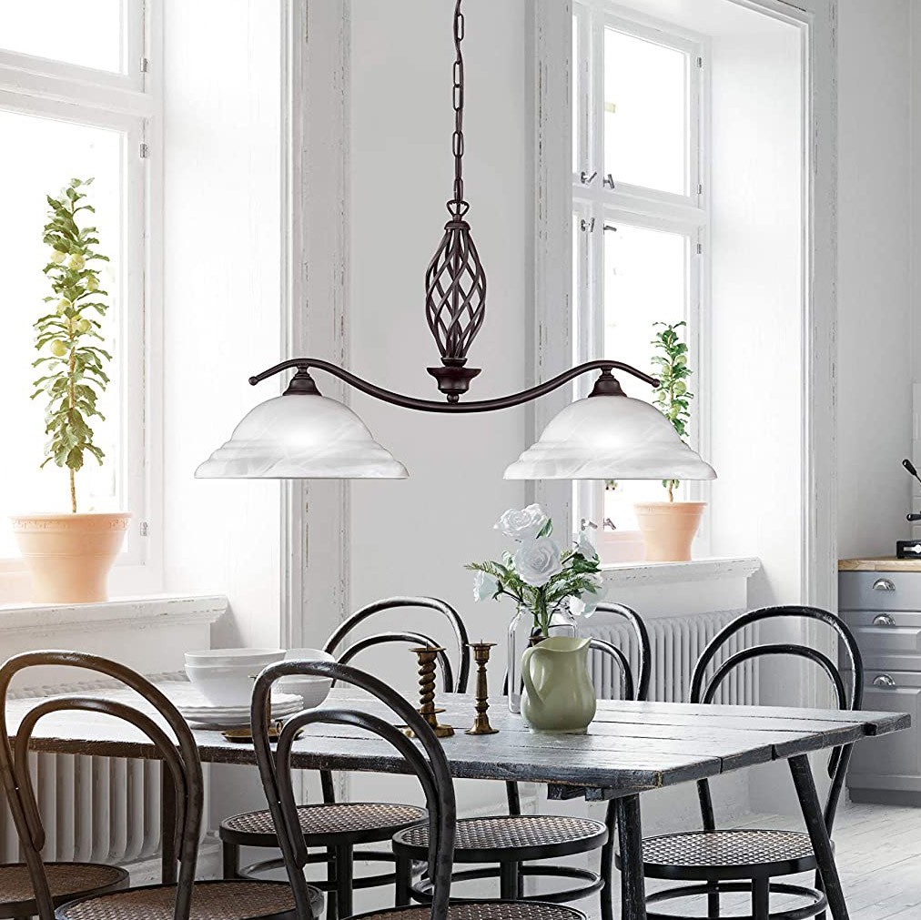 138,95 € Kostenloser Versand | Hängelampe 60W 125×79 cm. Doppelter Fokus Metall. Weiß Farbe