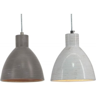 Lampe à suspension Façonner Conique 53×39 cm. Salle, salle à manger et hall. PMMA et Métal. Couleur gris