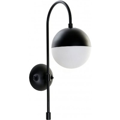 Настенный светильник для дома Сферический Форма 13×8 cm. Гостинная, столовая и лобби. Кристалл и Металл. Чернить Цвет