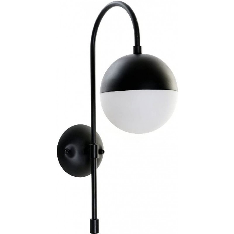 99,95 € Free Shipping | Indoor wall light Spherical Shape 13×8 cm. Living room, dining room and lobby. Crystal and Metal casting. Black Color