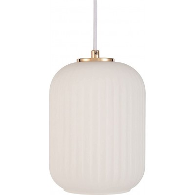 Lampe à suspension 20W Façonner Cylindrique 22×15 cm. Salle, chambre et bureau. Style moderne. Cristal et Métal. Couleur blanc
