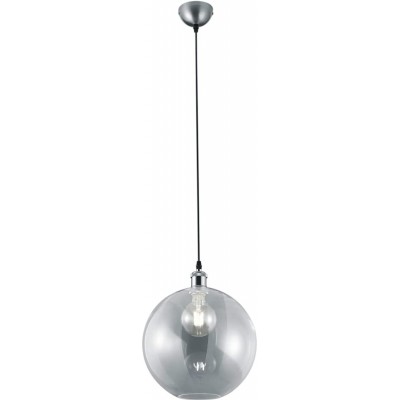 Lampe à suspension Reality 28W Façonner Sphérique 150×30 cm. Salle, chambre et hall. Style moderne. Cristal et Métal. Couleur nickel
