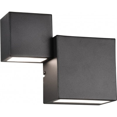 Aplique de pared interior Trio 6W Forma Rectangular 21×17 cm. Salida de luz bidireccional Salón, comedor y dormitorio. Estilo moderno. Metal. Color negro