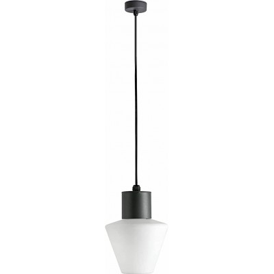 Lampe à suspension 15W Façonner Conique 20 cm. Salle, chambre et hall. Style moderne. Aluminium. Couleur gris