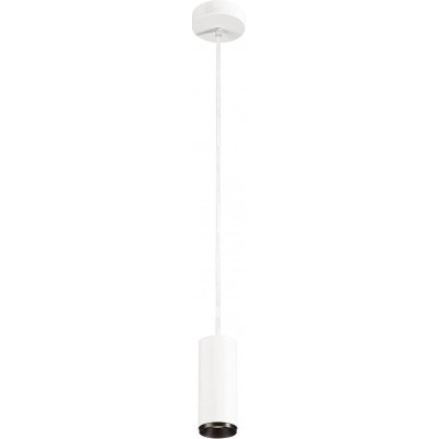 216,95 € Free Shipping | Hanging lamp 10W Cylindrical Shape 16×7 cm. Position adjustable LED Dining room, bedroom and lobby. Modern Style. Aluminum and PMMA. White Color