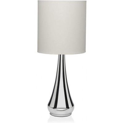台灯 圆柱型 形状 58×27 cm. 客厅, 饭厅 和 大堂设施. 金属, 亚麻布 和 纺织品. 灰色的 颜色